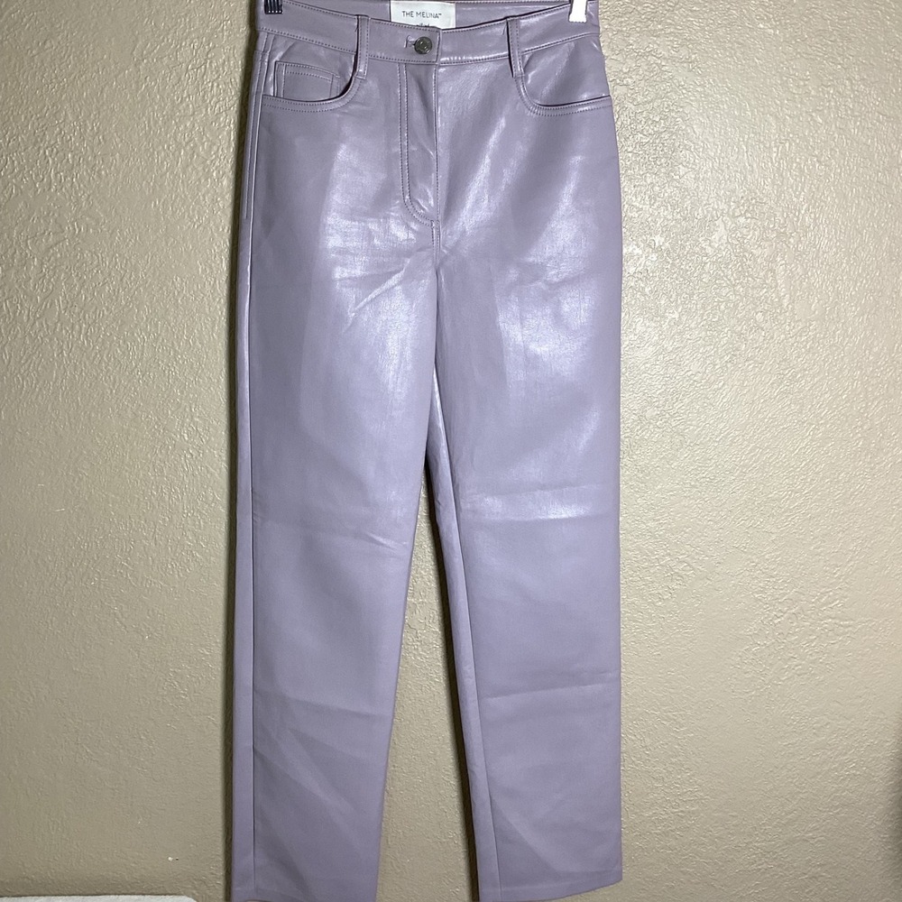 Aritzia Wilfred The Melina Vegan Leather Pants Lavender Purple High Rise Size 0